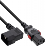 Power Cable InLine InLine&reg; Kaltger&auml;teverl&auml;ngerung, C13 verriegelbar auf C14 gewinkelt, schwarz, 5m