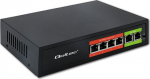 Qoltec Network switch SWITCH FAST Ethernet PoE | 4x RJ45 | 2x RJ45 Uplink | 65W | 10/100Mb/s