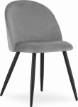 Leobert BELLO chair - velvet light gray / black legs x 1