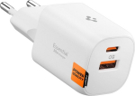 Toalaadija adapter Essential 35W Dual, USB-C + USB-A juhtmele, valge, GaN-Pro kiirlaadimine, EE352EU, Spigen