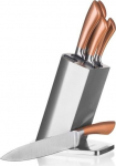 Banquet ZESTAW 5 KITCHEN KNIVES W STAND BANQUET COPPER