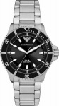 Emporio Armani Solar Diver Style Watch AR11787 Silver Black 42mm