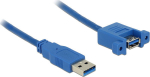 Delock Panel mount USB-kabel 1m Blue