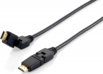 Equip HDMI HS Ethernet 2.0 18Gb 180&deg; 4K/60Hz 5.00m schwarz Polybeutel