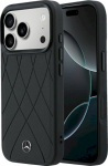 Mercedes-Benz Mercedes Leather Crossed Lines MagSafe for iPhone 18 Pro /17 Pro / black