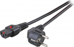 EFB Elektronik EFB Power cord Protective. 90&deg;-C13 180&deg;,IEC Lock,sw,3.0m,3x1.00