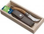 Opinel mushroom knife oak handle w. brush + pencil case & sheath