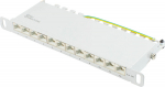 Alcasa Good Connections Patch Panel - Rack mountable - CAT 6a - STP - RJ-45 X 12 - Hellgrau, RAL 7035 - 0.5U - 25.4 cm (10")