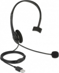 Delock USB Mono Headset with Volume Control for PC and Laptop - Ultra Lightweight