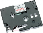 Schriftbandkassette Brother 12mm wei&szlig;/rot TZE232