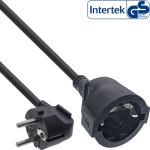 Power Cable Eaton InLine&reg; Strom-Verl&auml;ngerung Schutzkontakt Stecker gewinkelt/Buchse, schwarz, 1.5m