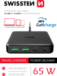 Swissten Desktop GaN Charger 2x USB-C / 2x USB / 65W