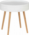 Zeller Coffee table FINJA, bamboo, round, white, Wenko
