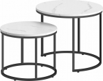 Leobert Round coffee table 2szt - marble / black legs