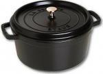 Staub La Cocotte 28cm round, Black, Cast Iron