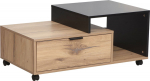 Coffee table HANNES 90x50xH40cm, rustic / black melamine