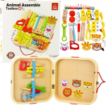 LeanToys Wooden Animals Craft Kit For Twisting W A suitcase 59el LEAN Toys