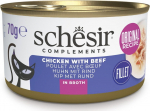 SCHESIR Chicken with beef in broth - wet cat food - 70g