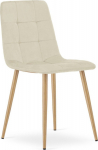 Leobert Krzesło KARA - light beige velvet / wood color legs x 1