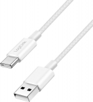 LogiLink USB-A - USB-C 0.5m w nylon braided white - kabel LogiLink USB 2.0 - USB-C 0.5m M/M nylon braid, white