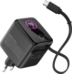 InLine USB Netzteil - 70W - GaN - USB-C PD + USB-A QC - Kabel 60cm - schwarz
