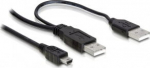 DELOCK USB Y-Kabel 2x A -> Mini-B St/St 1.00m