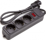 EXD UPS-Rated Extension Cord 1m, 3 sockets, with switch, black