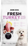 JOHN DOG Fresh Turkey and beef - dry dog food - 3kg