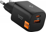 Toalaadija adapter Essential 35W Dual, USB-C + USB-A juhtmele, must, GaN-Pro kiirlaadimine, EE352EU, Spigen