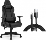 Armchair SENSE7 Sentinel - leather, czarny + kabel usb
