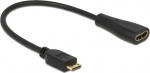 DELOCK HDMI Kabel Ethernet A -> mini C Bu/St 0.23m