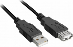 Sharkoon Kabel USB 2.0 Verl&auml;ngerung 0.5m schwarz