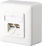 METZ CONNECT BTR E-DAT C6A UP - Wanddose - RJ-45 X 2 - Pure