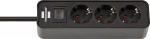 Brennenstuhl Steckdosenl. Ecolor 3-x schwarz/black switch
