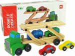 Lean Sport Wooden Green Tow Truck with Toy Cars