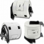 Qoltec Tape Qoltec do BROTHER DK-11202 | 62mm x 100mm | 300 labels | White / Black overprint | Roller with handle