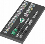 Wera Tools Tool Kit Wera Wera 9721 foam tray 8000 B Zyklop ratchet 3/8'' set 1, 23 pieces, tool set (black/grey, ratchet and socket set, in foam tray for workshop trolley)