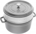 Staub La Cocotte 24cm round, with Steamer Insert, Graphite