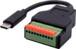 Exsys Adapter USB-C Stecker->Term.Bl. TerminalBlock Push button. USB3 - Adapter - Digital/Data