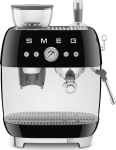 Smeg EGF03BLEU espresso machine with grinder, black