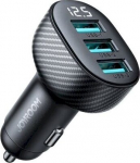 Joyroom JR-CCD03 Car Charger with Digital Display U+U+U 17W / black