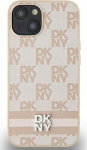 DKNY DKNY DKHCP15MPCPTSSP iPhone 15 Plus / 14 Plus 6.7'' pink/pink hardcase Leather Checkered Mono Pattern & Printed Stripes