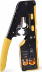 Digitus Crimping tool for through plugs RJ45 kat.5e/kat.6, RJ12, RJ11 z cable cutting and insulation stripping function