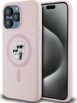 Karl Lagerfeld KLHMP15XSCMKCRHP Silicone Karl & Choupette Hardcase for iPhone 15 Pro Max 6.7" / pink