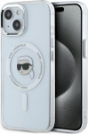 Karl Lagerfeld IML Metal Karl Head MagSafe Case for iPhone 15 / white