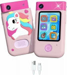 Xrec Digital Camera Digital Camera 48mp Camera 1080p For Kids Flashlight Games Mp3 Alarm Clock Phone / Bls-i9 / Pink Unicorn