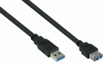 kabelmeister USB3.0 Verl&auml;ng. A St.-A Bu. UL schwarz 1m
