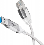 Wentronic Goobay 74384 USB 3.0 type A to RJ45 2 m Hvid
