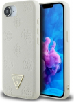 Case Guess Grained Hot Stamp Peony Triangle Logo MagSafe for iPhone 16e / beige
