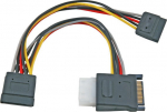 EFB Elektronik K5347.015 - 0.15 m - SATA 15-pin - 2 x SATA 15-pin + Molex (4-pin) - Male/Weiblich - Straight - Straight (K5347.015)